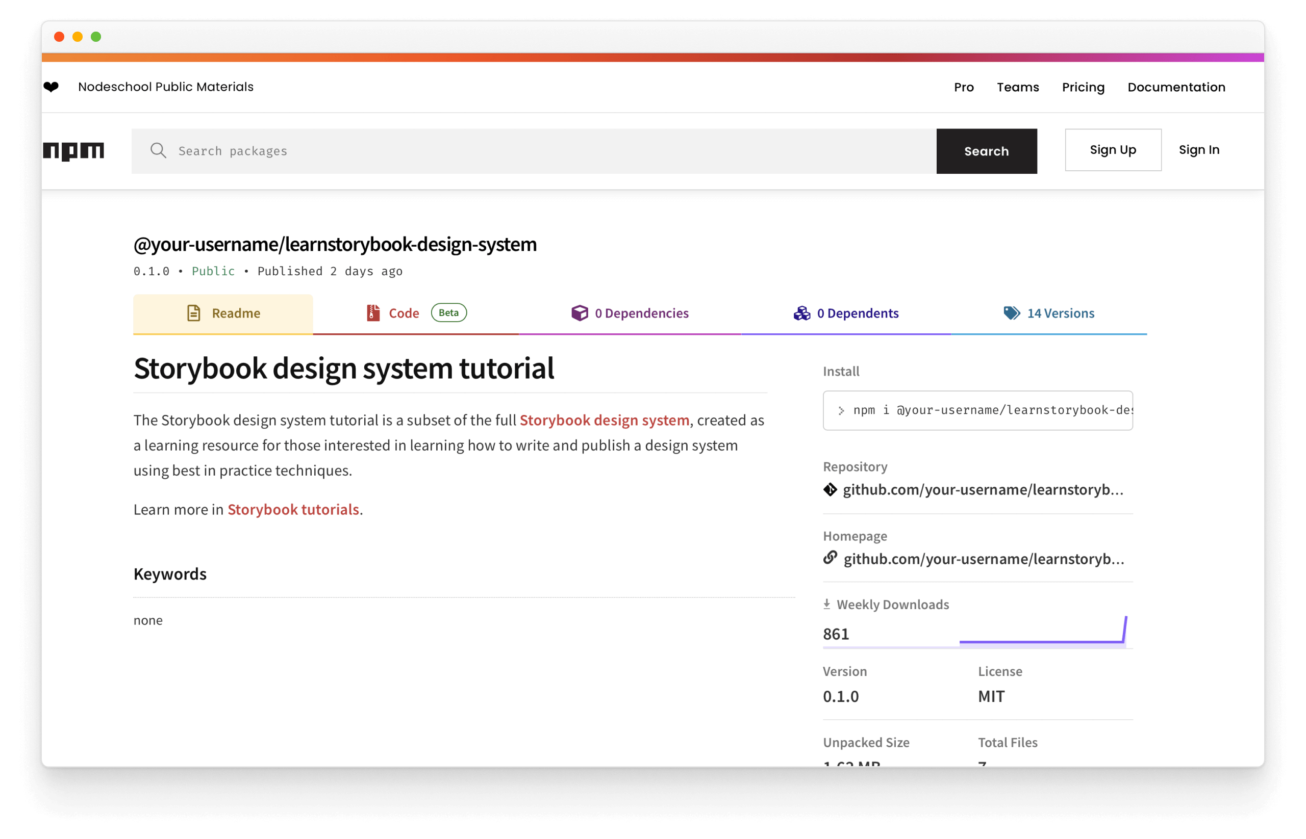 Package published on npm